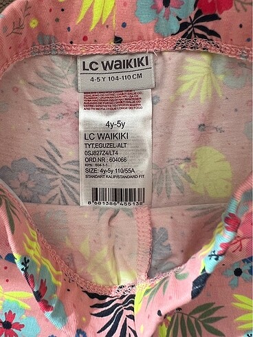 5 Yaş Beden Lc Waikiki Kız Çocuk Tayt 4-5 Yaş
