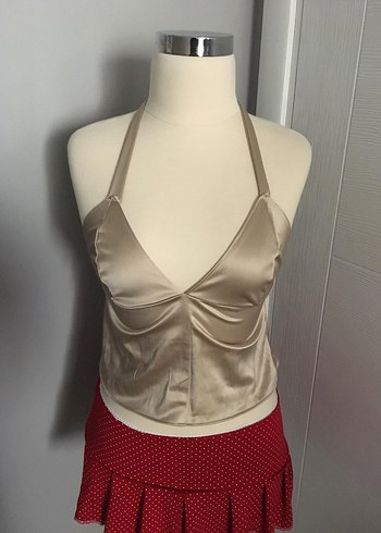 Vintage Love Askılı Saten Bluz