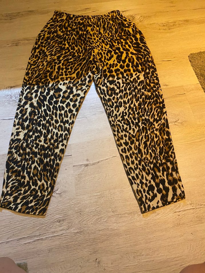 Leopar Desenli Rahat Yüksek Bel Pantolon — görsel 6/7