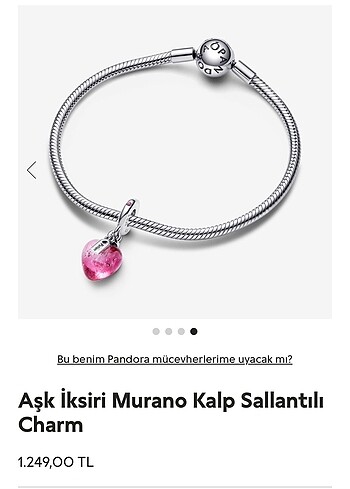 Diğer Aşk İksiri Murano Kalp Charm