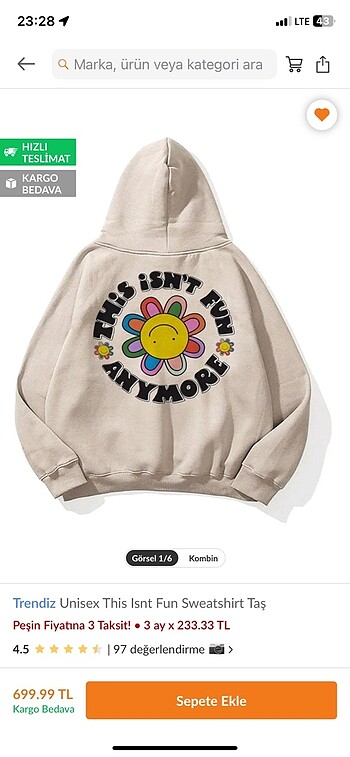 Diğer Trendiz unisex sweatshirt