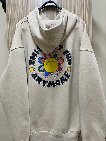 m Beden beyaz Renk Trendiz unisex sweatshirt