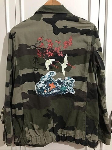 Bershka kamuflaj ceket parka