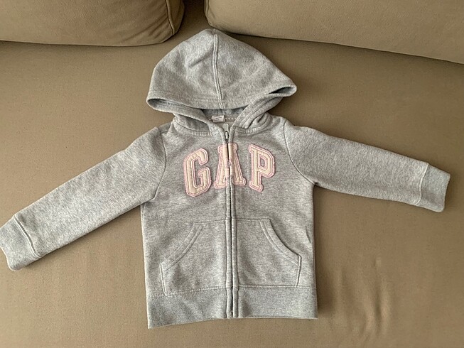 GAP kiz cocuk kapsonlu, fermuarli sweatshirt