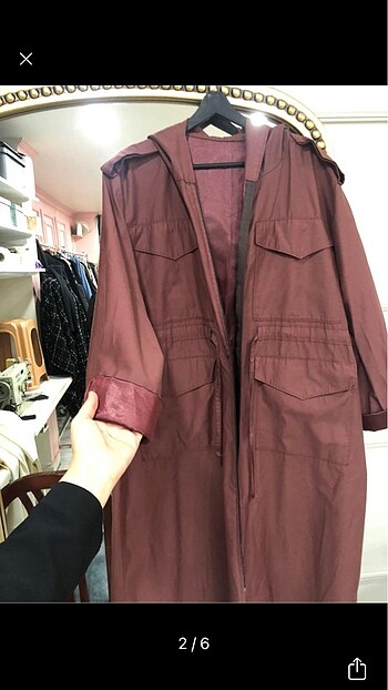 xxl Beden bordo Renk Trençkot