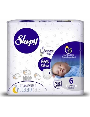 Sleepy Gece Külotu Xlarge 6 Numara Lavanta Yağlı