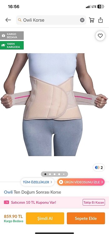 Owli Doğum Sonrası Korse XL