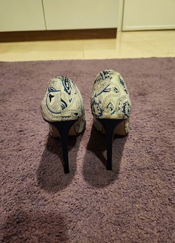 37 Beden mavi Renk Koton Kumaş Stiletto