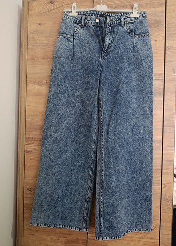 Trendyol & Milla Yuksek Bel Mavi Denim Genis Paca Jean
