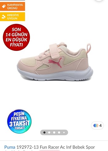 Kız Çocuk Pembe Cırt Cırtlı Spor Ayakkabı - Görsel 3