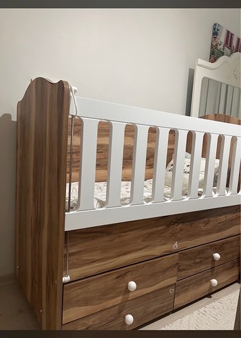 Beyaz Bebek Beşiği mobilya - Görsel 3