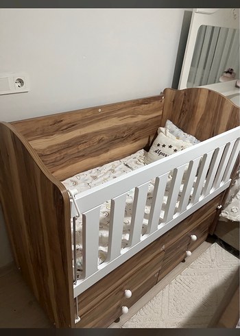 Beyaz Bebek Beşiği mobilya - Görsel 2