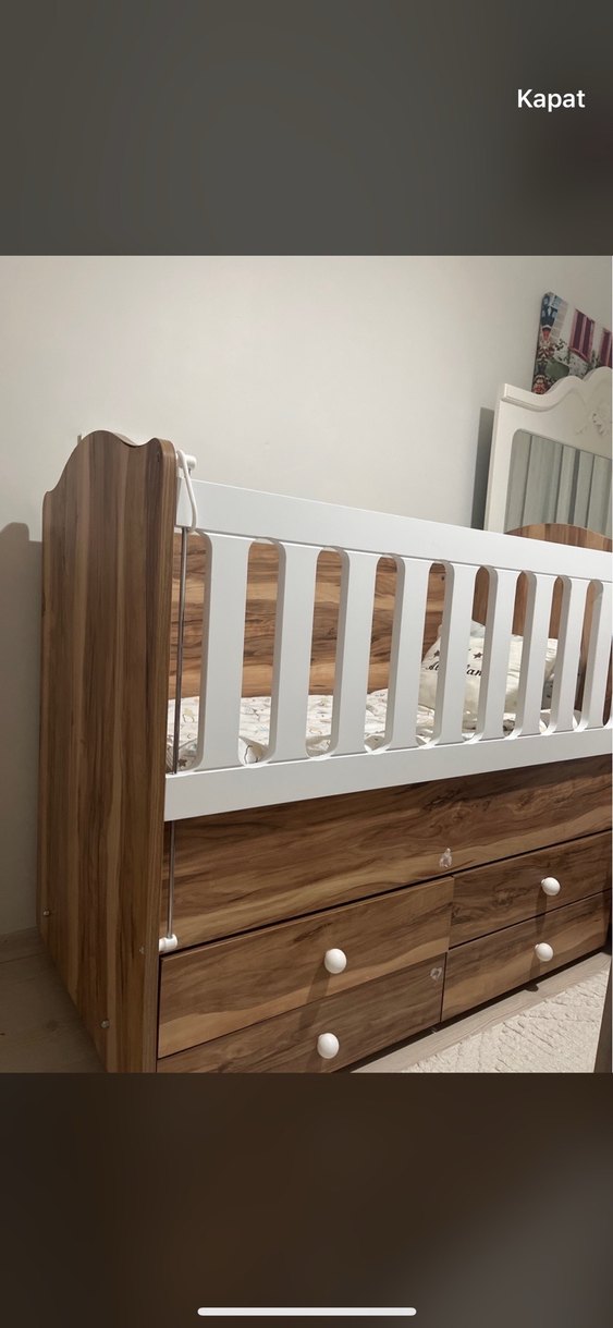 Beyaz Bebek Beşiği mobilya - Görsel 3