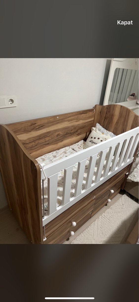 Beyaz Bebek Beşiği mobilya - Görsel 2