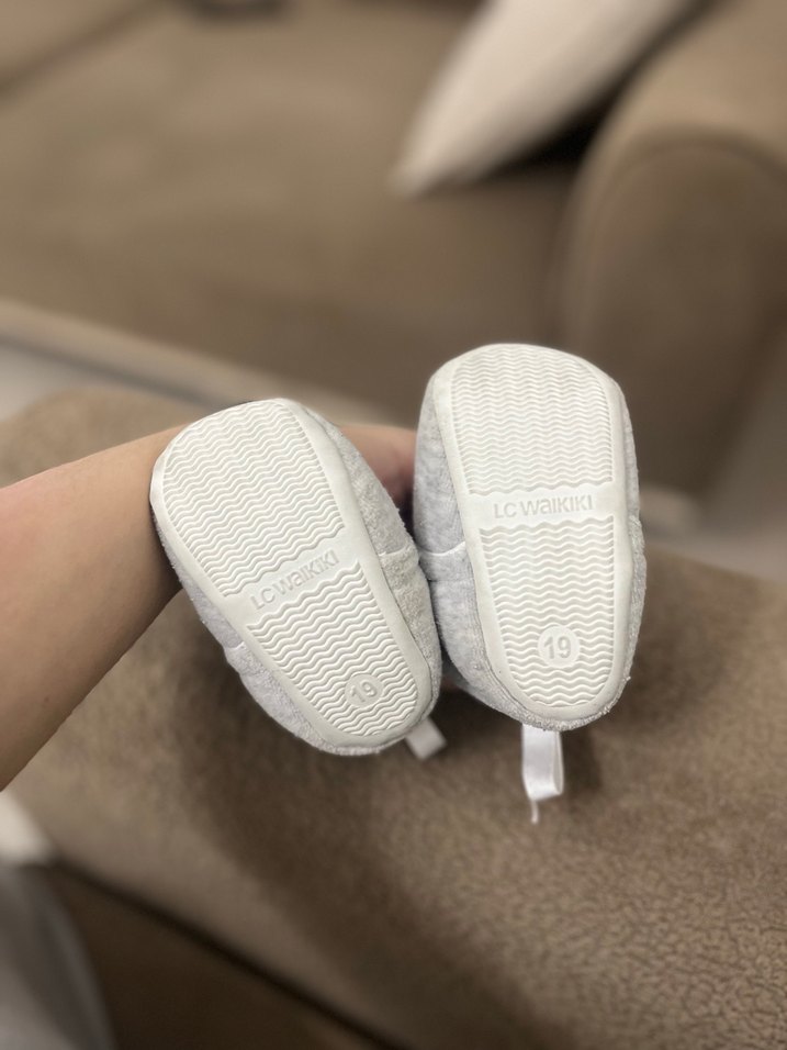 Gri Erkek Çocuk Triko Sıcak Ev Terliği - Görsel 2