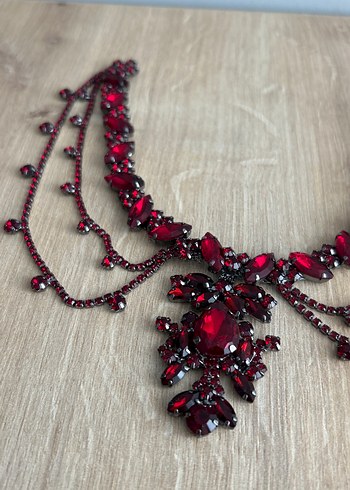 Accessorize BORDO GELİN BAŞI AKSESUARI KÜPE İLE BİRLİKTE SATILIK