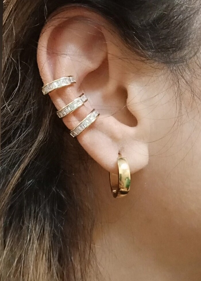 Baget taşlı kıkırdak Küpe  - Görsel 3