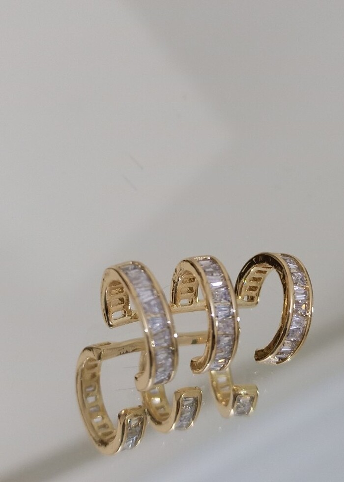 Baget taşlı kıkırdak Küpe  - Görsel 4