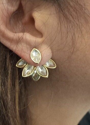 American Vintage Lotus çiçeği küpe 