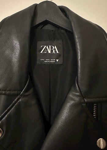 Zara Siyah Deri Biker Ceket
