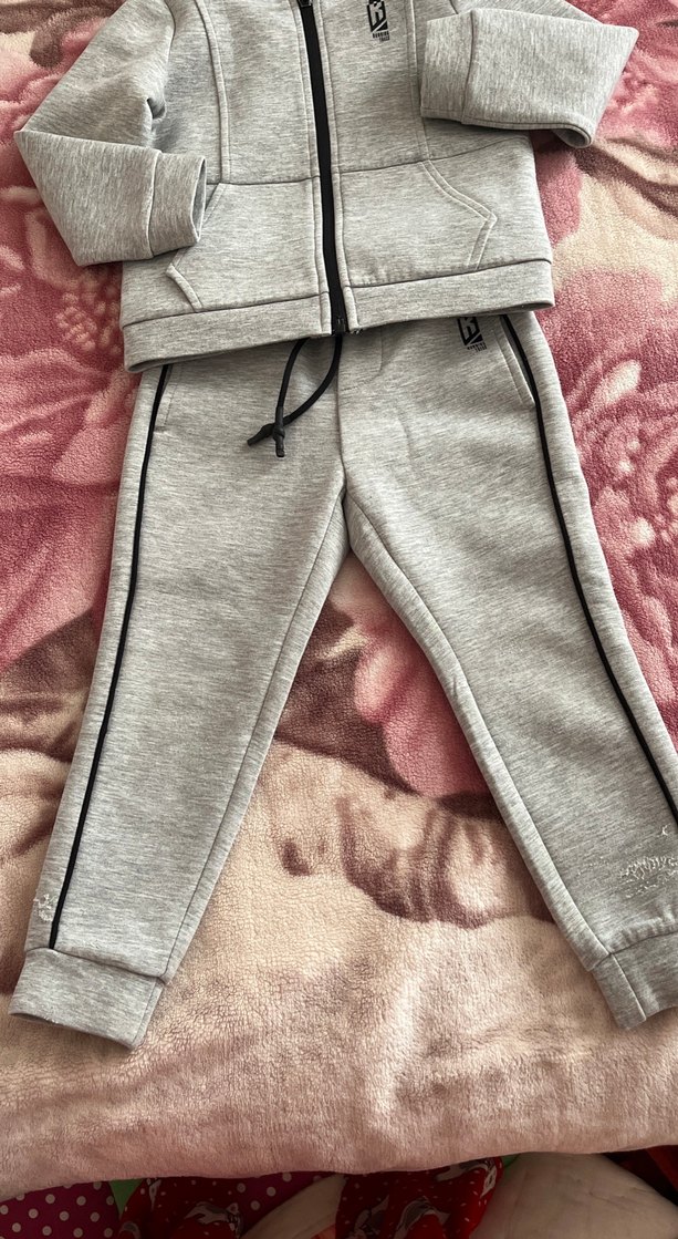 Gri Erkek Çocuk Fermuarlı Sweatshirt ve Eşofman - Görsel 3