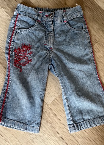 Diğer Nakışlı Gri Kız Denim Pantolon