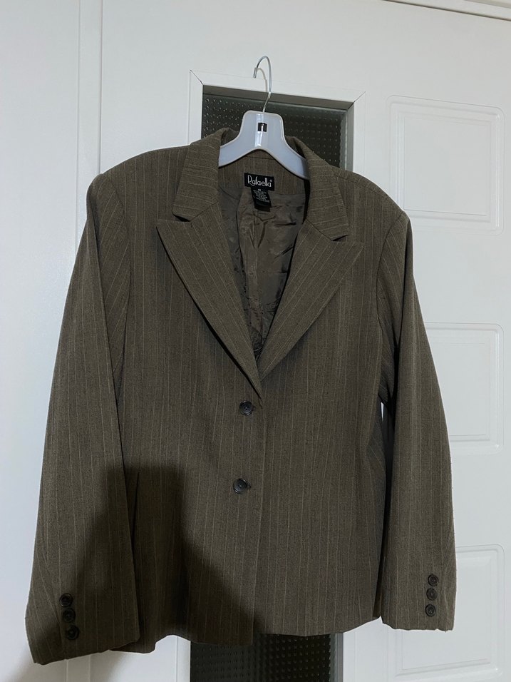 Düğmeli Kahverengi Midi Kadın Blazer - Görsel 2