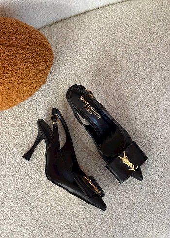 Siyah Parlak Yılan Desenli Tokalı Stiletto - Görsel 3