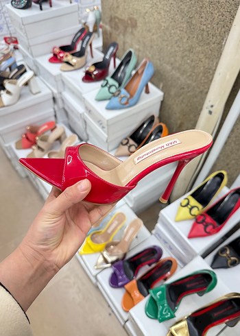 Parlak Renkli Kadın Stiletto Topuklu Ayakkabı - Görsel 4