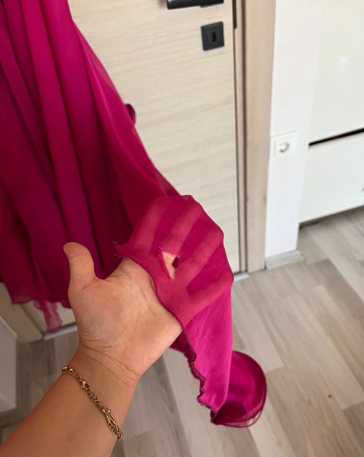 ALFABETA Pembe Straplez Uzun Kadın Abiye — görsel 7/10