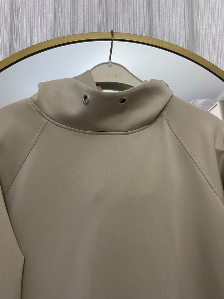 Bej Kapüşonlu Oversize Sweatshirt - Görsel 3