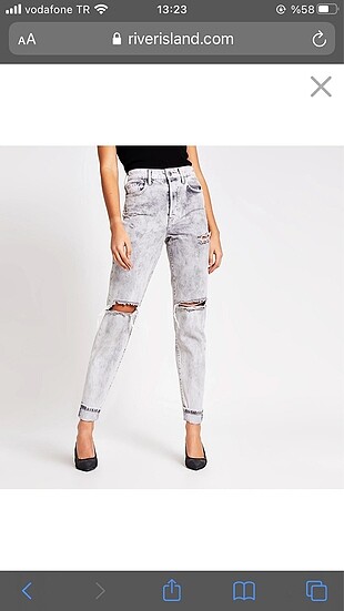 s Beden gri Renk River Island Eskitmeli Jean