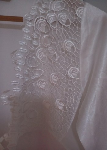 Uzun Beyaz Nakışlı Bohem Kadın Sabahlık 800tl - Görsel 5