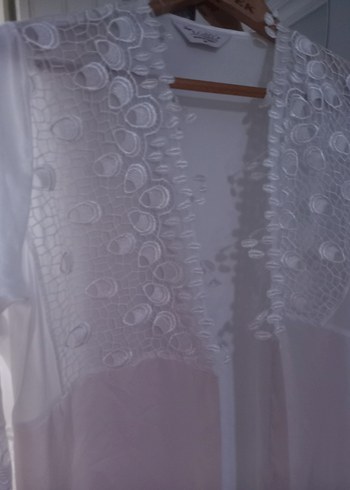 Uzun Beyaz Nakışlı Bohem Kadın Sabahlık 800tl - Görsel 7