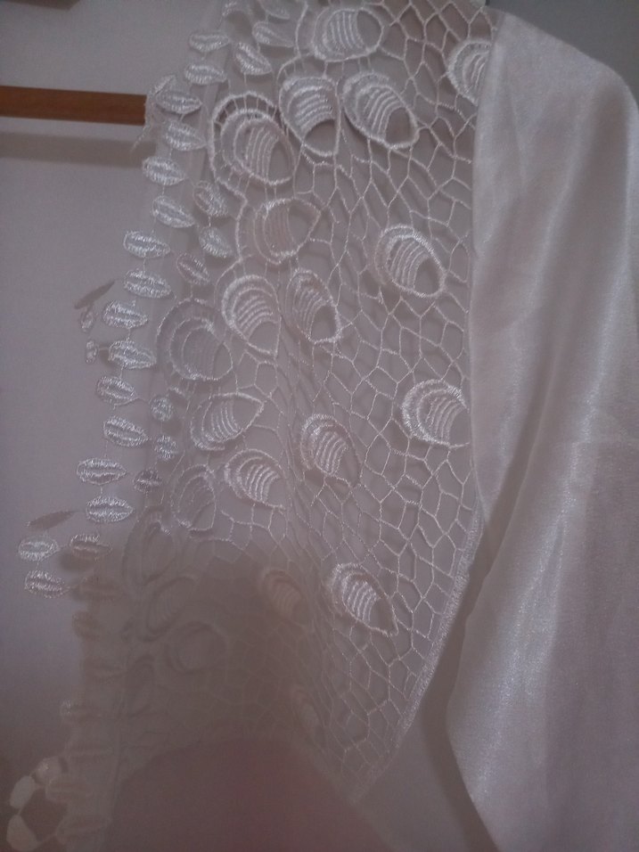 Uzun Beyaz Nakışlı Bohem Kadın Sabahlık 800tl - Görsel 5