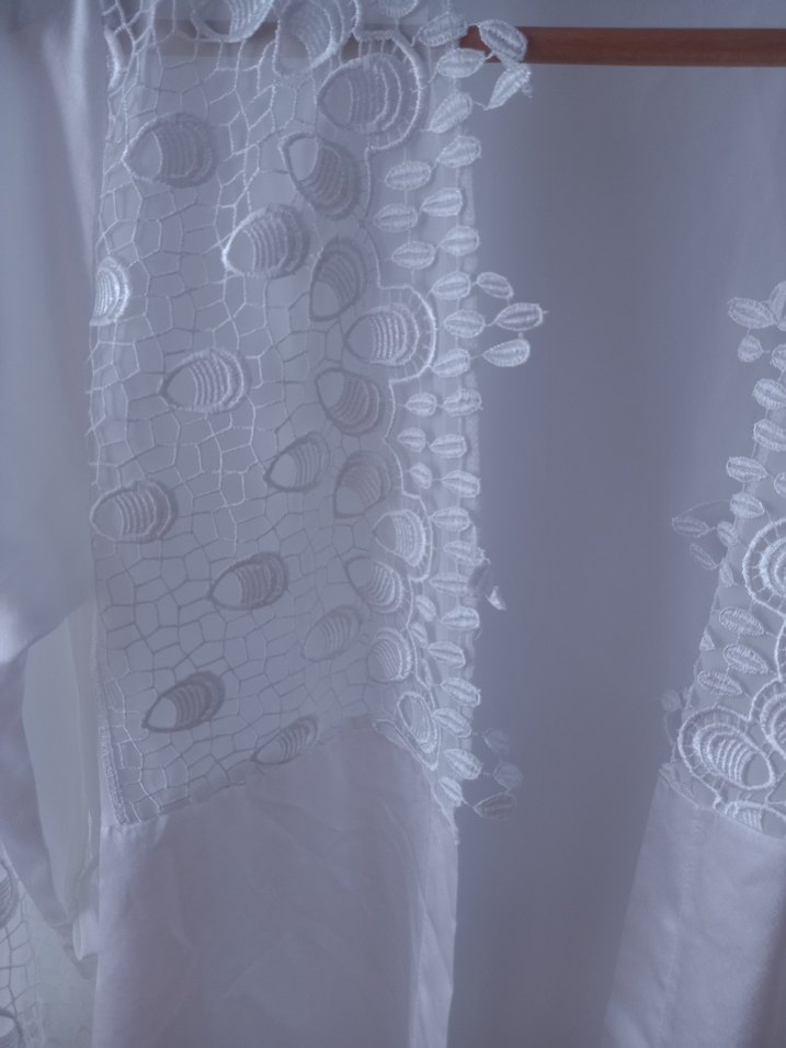 Uzun Beyaz Nakışlı Bohem Kadın Sabahlık 800tl - Görsel 2