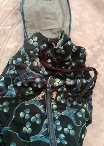 Beden mavi Renk Koyu Mavi Bağcıklı Tie-Dye Sırt Çantası
