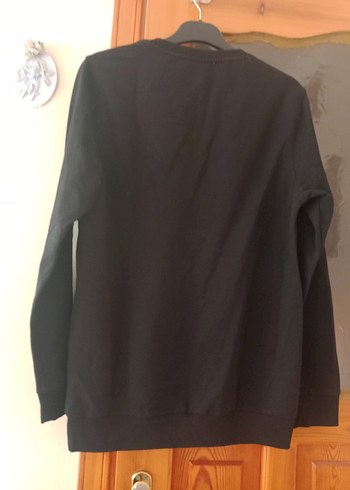 m Beden siyah Renk erkek Siyah Bisiklet Yaka Sweatshirt