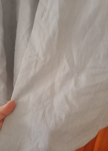 l Beden Kiğılı Gri Beyaz Erkek Gömlek