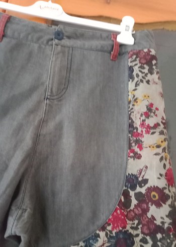 s Beden Düğmeli Gri Bohem Kadın Pantolon