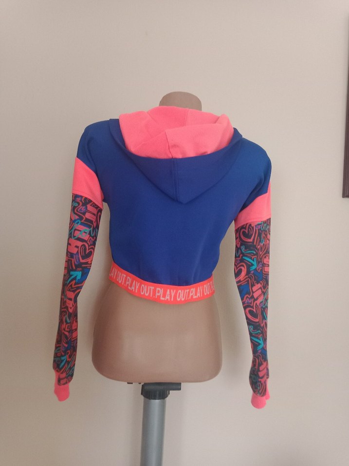 Kız Çocuk Renkli Baskılı Fermuarlı Bolero hırka - Görsel 4