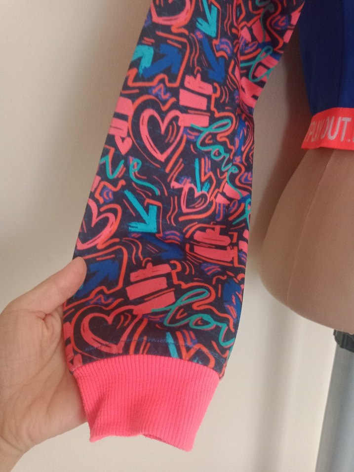 Kız Çocuk Renkli Baskılı Fermuarlı Bolero hırka - Görsel 2