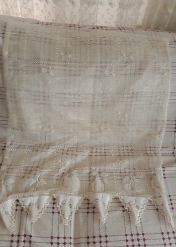 vintage Nakışlı Beyaz buzdolabı örtüsü