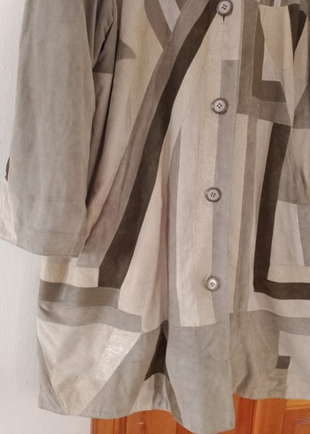 deri detaylı bayan trençkot - Görsel 2