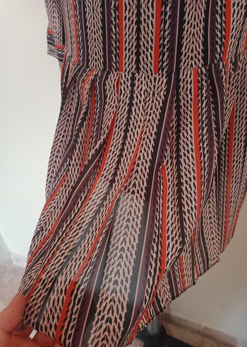 altı pileli astarlı bol kesım tül elbise - Görsel 3