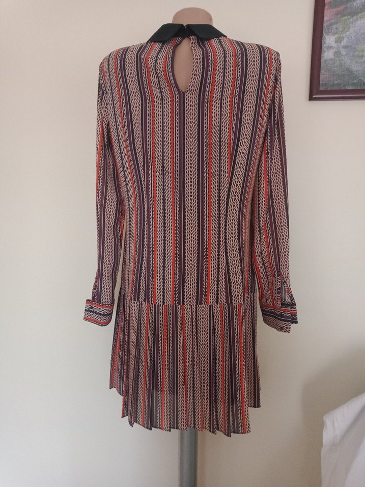 altı pileli astarlı bol kesım tül elbise - Görsel 5