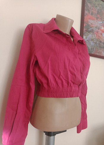 Pembe Mini Kadın Uzun Kollu Gömlek - Görsel 2