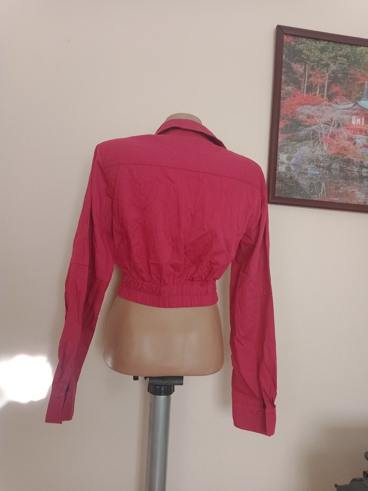 Pembe Mini Kadın Uzun Kollu Gömlek - Görsel 5