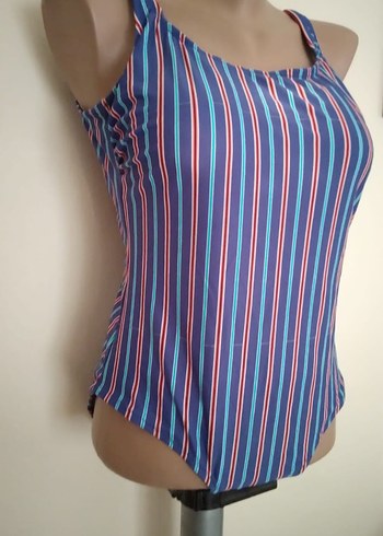 Çizgili Renkli Kadın Mayo - Görsel 2