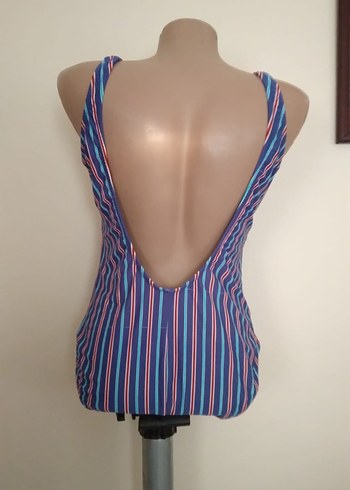 Çizgili Renkli Kadın Mayo - Görsel 3